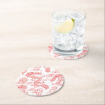 Posavasos Redondo De Papel Estilo Dragón Oriental<br><div class="desc">Impresiona con estas galletitas de papel con temática de dragón. Presenta un vibrante patrón rojo y blanco en el fondo de un dragón rodeado de nubes dispersas.</div>