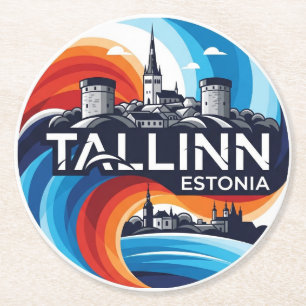 Posavasos Redondo De Papel Estonia Tallinn Travel