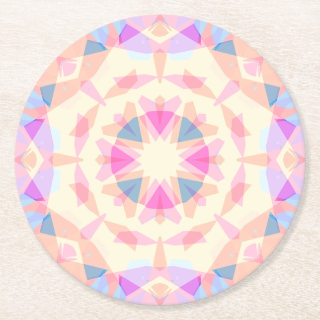 Posavasos Redondo De Papel Estrella mágica azul rosa suave Halloween decoraci (Anverso)