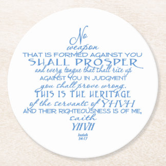 Posavasos Redondo De Papel Estrella sin armas de David