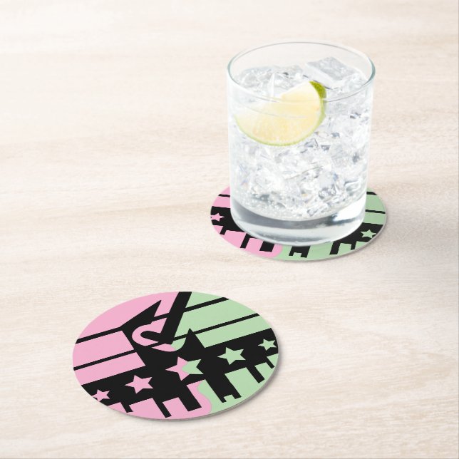 Posavasos Redondo De Papel Estrellas de aprobación - Una perspectiva moderna (In situ)