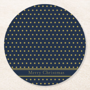 Posavasos Redondo De Papel Estrellas de Navidades Blue Classic
