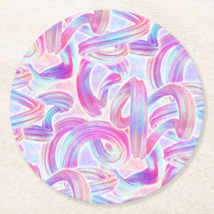 Posavasos Redondo De Papel eurobeat holorave - rosa y azul :
