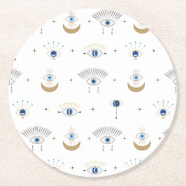 Posavasos Redondo De Papel Evil Eye Paper Coasters