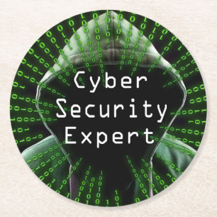 Posavasos Redondo De Papel Experto en negocios de ciberseguridad