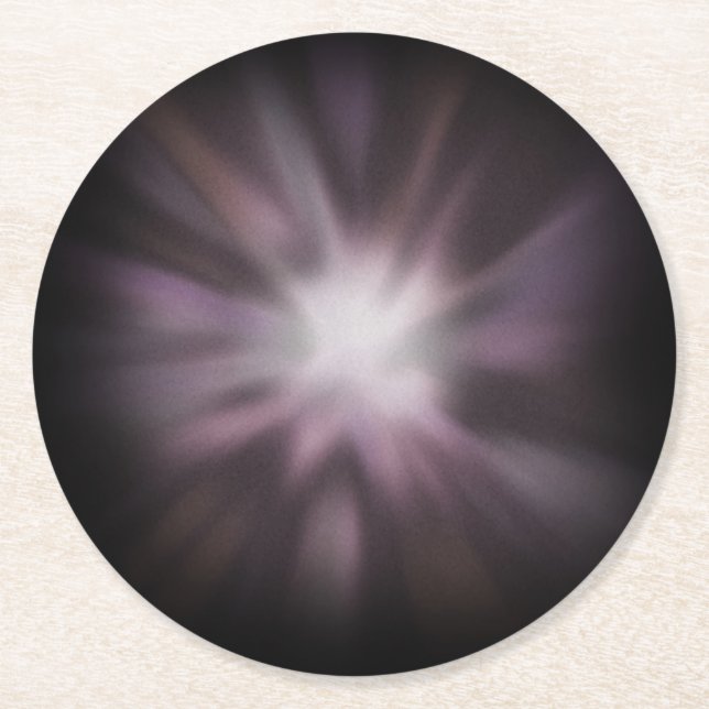 Posavasos Redondo De Papel Explosión cósmica - Explosión espacial en negro (Anverso)