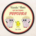 Posavasos Redondo De Papel Family Movie Theater with Hot Buttered Popcorn<br><div class="desc">Family Movie Theater with Hot Buttered Popcorn.    Design by Claudine Boerner.    Copyright (c) 2023 Claudine Boerner and its licensors. All rights reserved.</div>