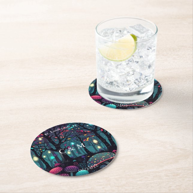 Posavasos Redondo De Papel Fantasía en spray floral (In situ)