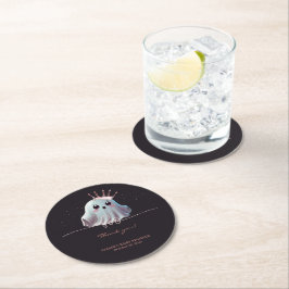 Posavasos Redondo De Papel Fantasma Halloween Baby Shower Little Boo