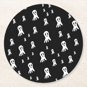 Posavasos Redondo De Papel Fantasmagóricos fantasmas de Halloween
