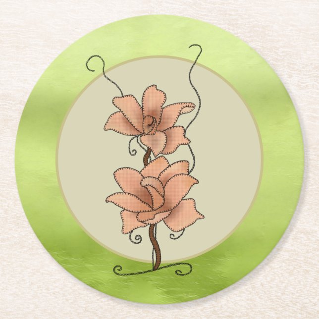 Posavasos Redondo De Papel Fantasyblume  runder pappuntersetzer (Anverso)
