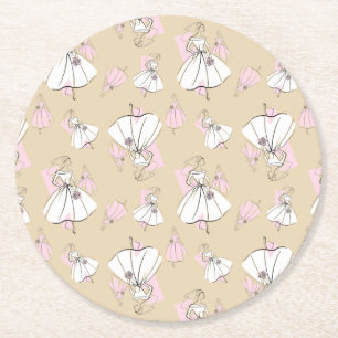 Posavasos Redondo De Papel Fashion Bride Neutral Group Multi coaster round