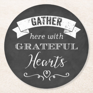 Posavasos Redondo De Papel FAUX Chalkboard Grapits Heart PAPER Coasters 2