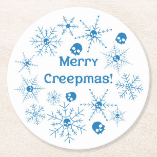 Posavasos Redondo De Papel ¡Feliz Creepmas!