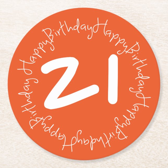 Posavasos Redondo De Papel Feliz cumpleaños (Anverso)