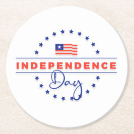 Posavasos Redondo De Papel Feliz Día de la Independencia