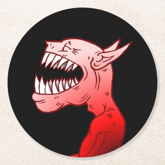 Posavasos Redondo De Papel Feliz Halloween Ghoul (Anverso)