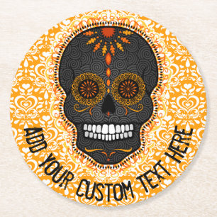 Posavasos Redondo De Papel Feliz Muertos - prácticos de costa de encargo del