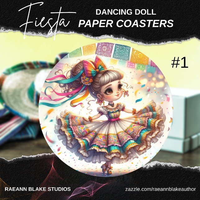 Posavasos Redondo De Papel Fiesta Dancing Doll (#1) Paper Coaster Sets (Subido por el creador)