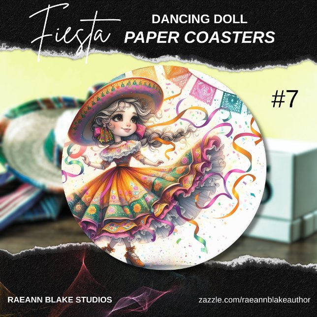 Posavasos Redondo De Papel Fiesta Dancing Doll (#7) Paper Coaster Sets (Subido por el creador)