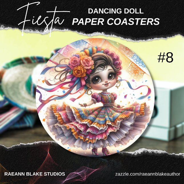 Posavasos Redondo De Papel Fiesta Dancing Doll (#8) Paper Coaster Sets (Subido por el creador)