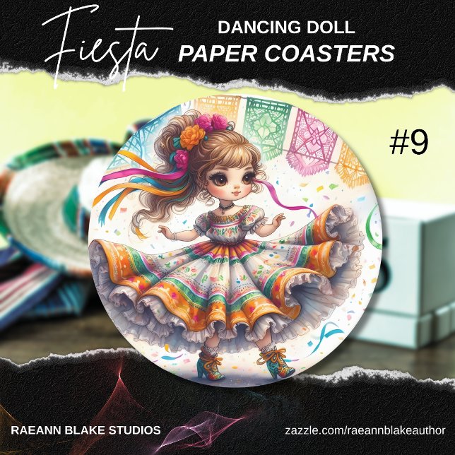 Posavasos Redondo De Papel Fiesta Dancing Doll (#9) Paper Coaster Sets (Subido por el creador)