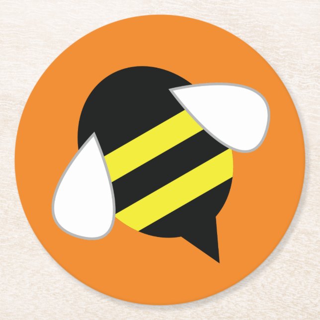 Posavasos Redondo De Papel Fiesta de cumpleaños de Bee Day (Anverso)