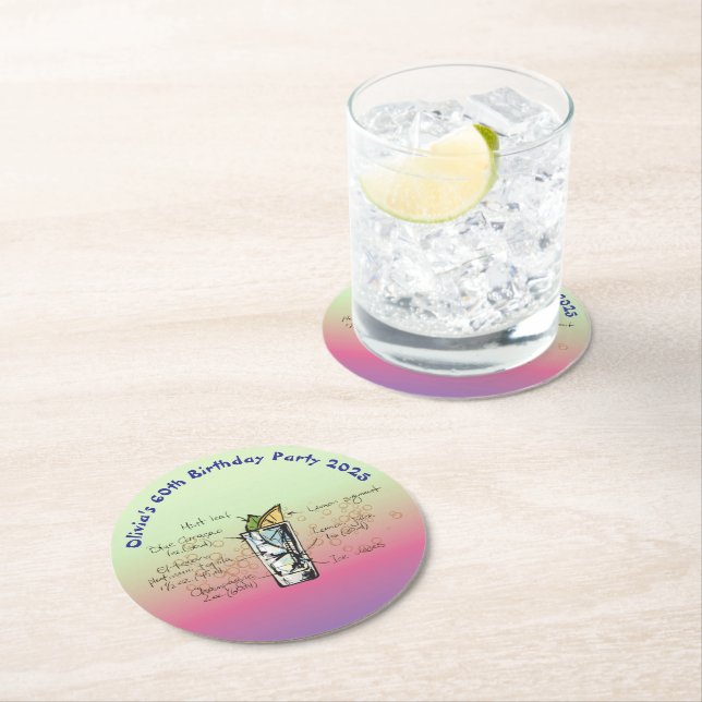 Posavasos Redondo De Papel Fiesta de cumpleaños de Blue Tahoe (In situ)