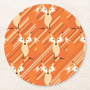 Posavasos Redondo De Papel Fiesta de cumpleaños de Fox