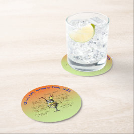 Posavasos Redondo De Papel Fiesta de cumpleaños de Hawái Azul