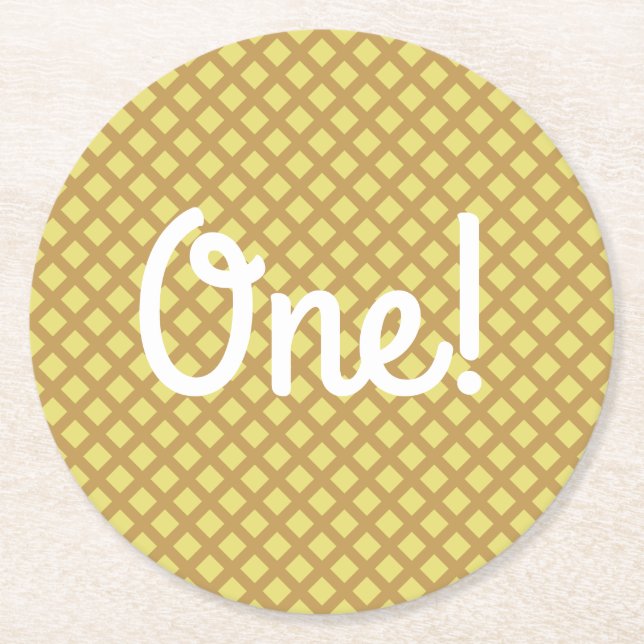 Posavasos Redondo De Papel Fiesta de cumpleaños de Ice Cream (Anverso)