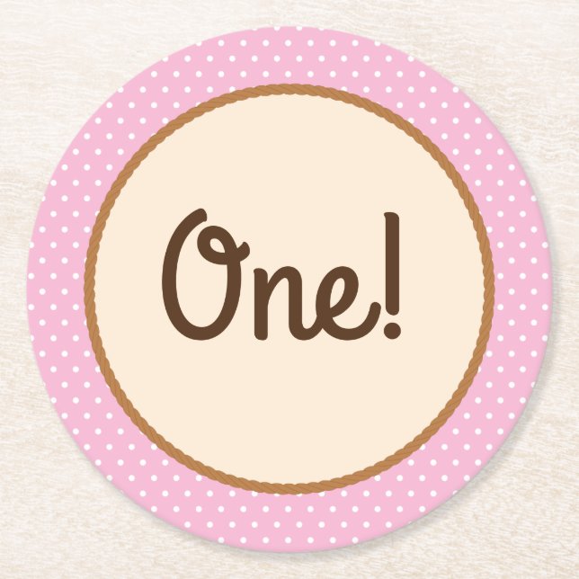 Posavasos Redondo De Papel Fiesta de Cumpleaños de las Vaqueras (Anverso)