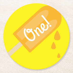 Posavasos Redondo De Papel Fiesta de cumpleaños de Popsicle