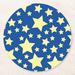 Posavasos Redondo De Papel Fiesta de cumpleaños de Star