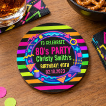 Fiesta de cumpleaños personalizada retro neón de l