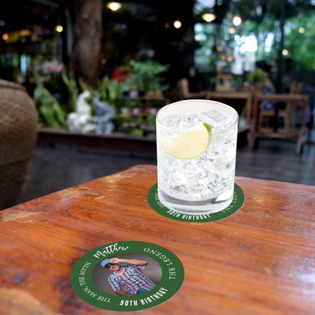 Posavasos Redondo De Papel Fiesta de cumpleaños verde esmeralda, leyenda del  (Subido por el creador)