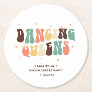 Posavasos Redondo De Papel Fiesta de Despedida de Soltera Dancing Queens Disc