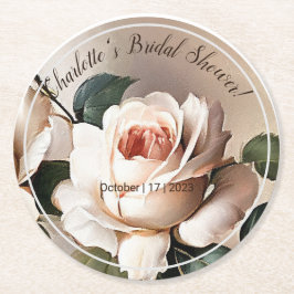 Posavasos Redondo De Papel Fiesta de Despedida de Soltera Tea Rose
