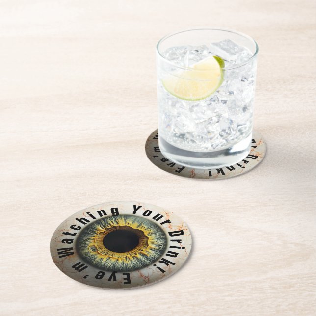 Posavasos Redondo De Papel ¡👁️ Fiesta de Halloween! (In situ)