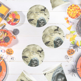 Posavasos Redondo De Papel Fiesta de Halloween de Grim Reaper