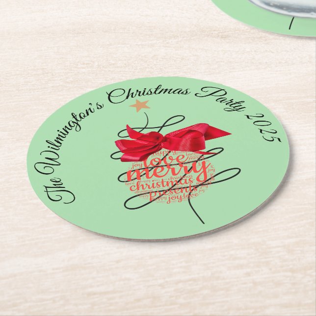 Posavasos Redondo De Papel Fiesta de Navidades de bauble festivo (En perspectiva)