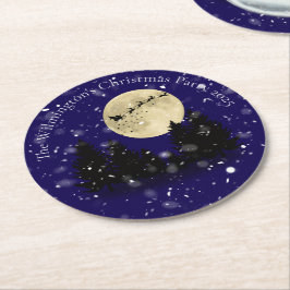 Posavasos Redondo De Papel Fiesta de Navidades de Santa Sighting