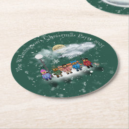 Posavasos Redondo De Papel Fiesta de Navidades festivos de Quintet