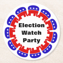 Posavasos Redondo De Papel Fiesta de Observador Electoral Republicano