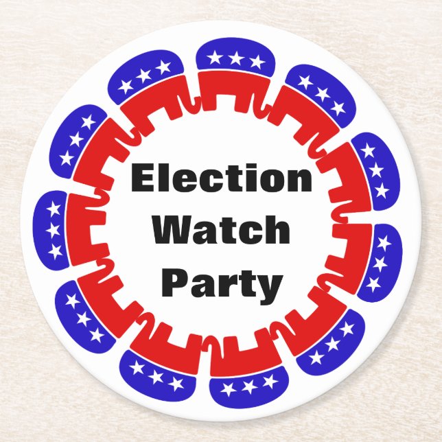 Posavasos Redondo De Papel Fiesta de Observador Electoral Republicano (Anverso)
