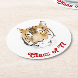 Posavasos Redondo De Papel Fiesta de Reunión de la Clase de Acuarela de Cabez