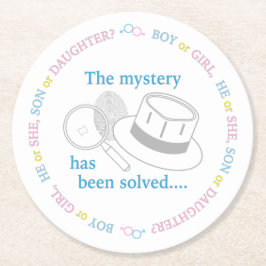 Posavasos Redondo De Papel Fiesta de Revelación de Género