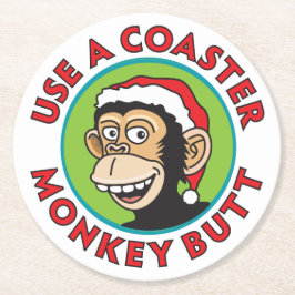 Posavasos Redondo De Papel Fiesta divertido de diciembre