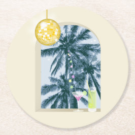 Posavasos Redondo De Papel Fiesta ilumina cócteles Disco palmas de bola en am