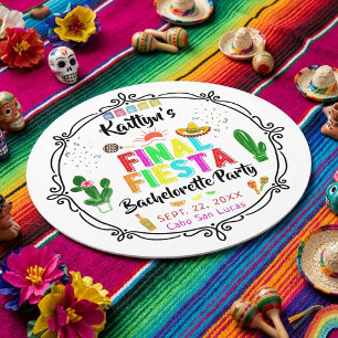 Posavasos Redondo De Papel Fiesta Mexicana Final de Despedida de Soltera
